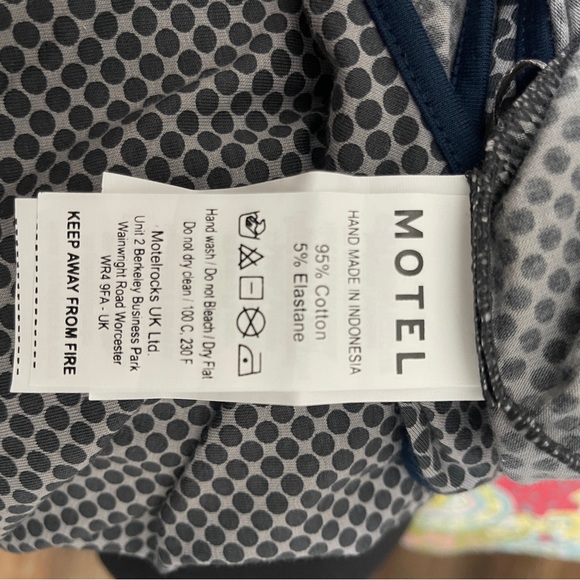 NWT Motel Dress in blue and gray, size Medium - Picture 5 of 6